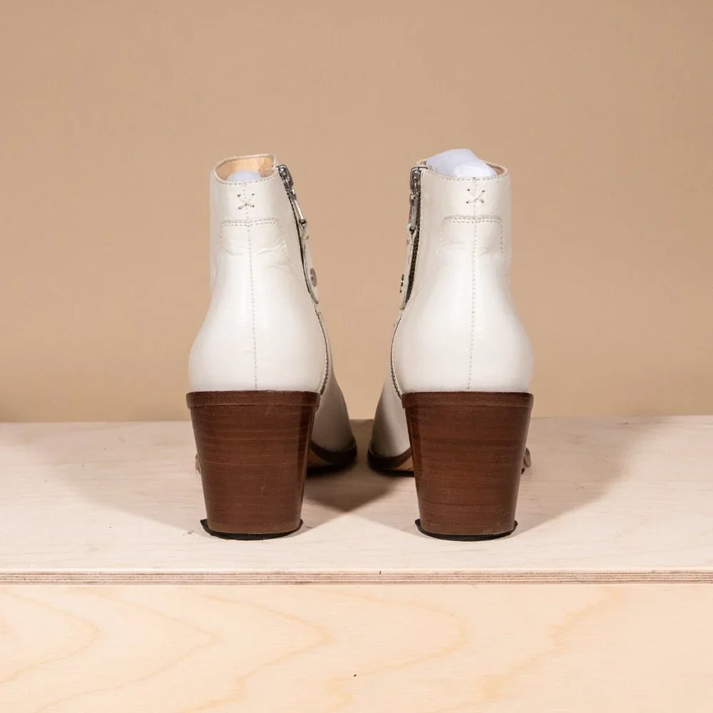 Rag & Bone Razor Boot Antique White Leather - Size 39/9 - Picture 4 of 11